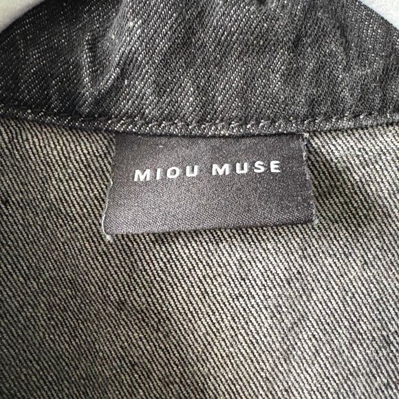 Miou Muse Women's Black Denim Romper - Picture 5 of 6